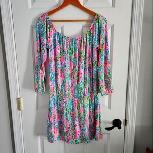 Lilly Pulitzer Pink and Blue Jumper Tropical Dress
